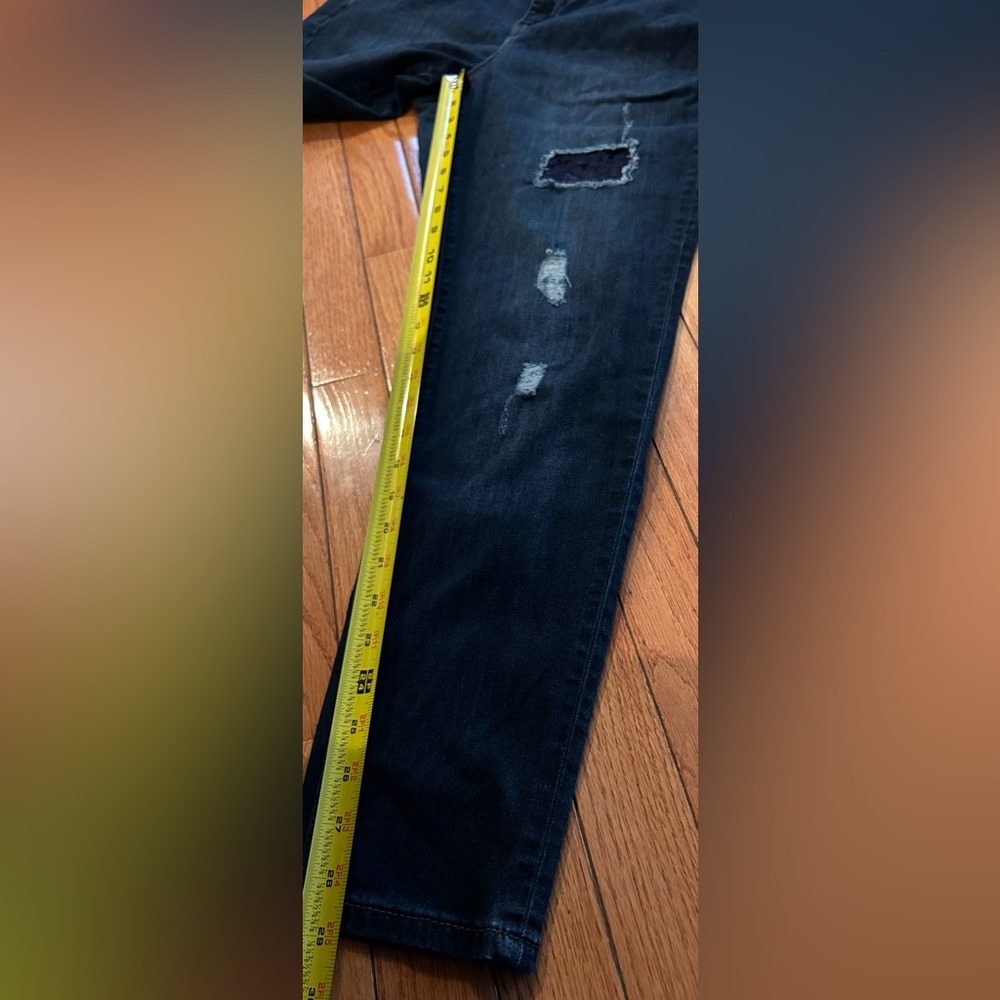 LANE BRYANT Mid Rise Super stretch Skinny Ripped Lace patch Jeans Womens Plus 16 - Picture 9 of 9
